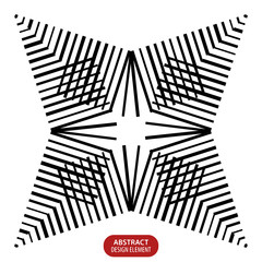 Poster - Geometric element made of lines. Abstract monochrome shape isola