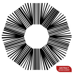 Poster - Geometric element made of lines. Abstract monochrome shape isola
