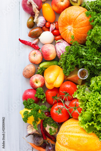 Naklejka na szybę Collection fruits and vegetables.