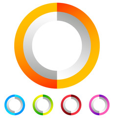 Aufkleber - Segmented circle generic abstract icon, circular geometric logo