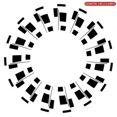 Aufkleber - Geometric circle element. Abstract monochrome circle shape.