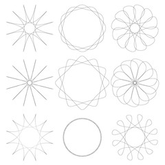 Aufkleber - Abstract circular element, radial lines shape. Geometric element