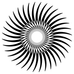 Poster - Abstract circular element, radial lines shape. Geometric element