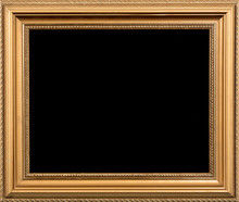 Vintage Black Gold Frame On The White Isolated Background