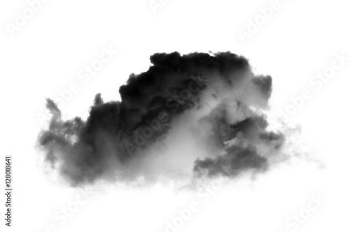 Plakat czarna chmura z kocem dymu na białym