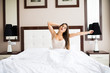 © F8  \ Suport Ukraine - Young beautiful girl wake up in the morning at home