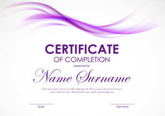 Canvas Print - Certificate of completion template