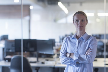 portrait of casual business woman at office