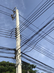 Electric pole on the street