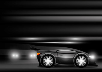 Wall Mural - Black car.