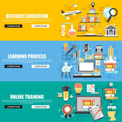 Poster - Flat concept online education