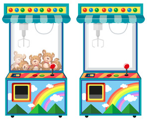 Wall Mural - arcade game machine with dolls