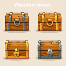 Closed Wooden Treasure Chest