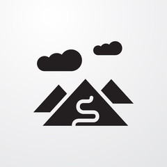 Sticker - mountain icon illustration