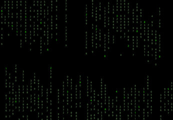 Wall Mural - matrix theme background with numbers and some of the numbers brighter.