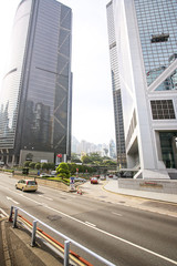 Wall Mural - Modern glass skyscrapers on Hong Kong Island