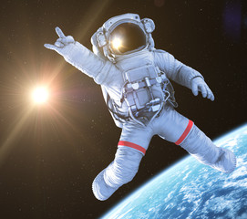 rocking astronaut, 3d render