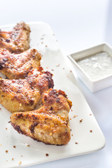 Poster - Fried chicken wings on the white plate