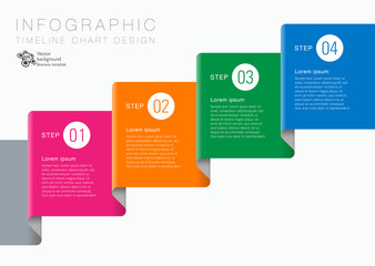 Wall Mural - infographic vector background 4-step process