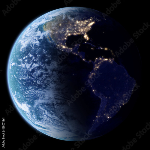 Earth In Space With Night Lights 3d Render Stock Illustration Adobe Stock Earth In Space With Night Lights 3d Render Stock Illustration Adobe Stock
