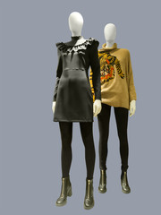 Sticker - Fashion clothes on two female mannequins