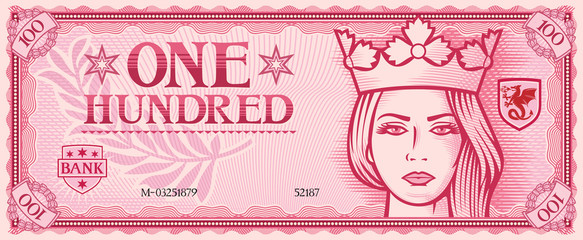 one hundred abstract banknote