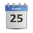 Calendar icon with the date december 25th