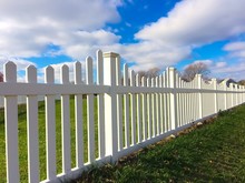 Modern White Picket Fence Made From Vinyl 