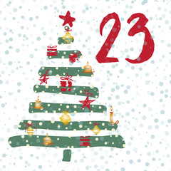 Page Advent Calendar 25 days of Christmas with space for text.