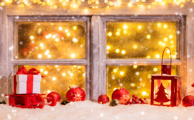 Wall Mural - Atmospheric Christmas window sill with decoration