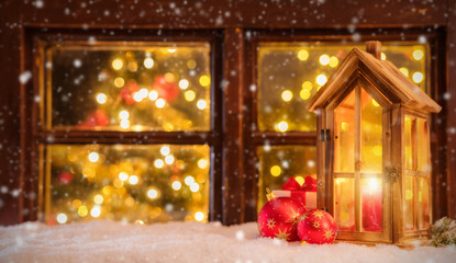 Wall Mural - Atmospheric Christmas window sill with decoration