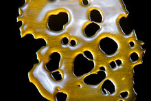 Close Up Detail Of Marijuana Oil Concentrate Aka Shatter Isolate