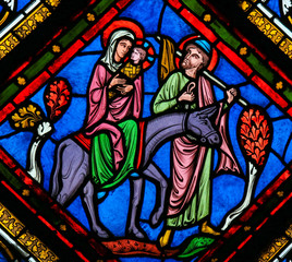 Papier Peint - Stained Glass - The Flight to Egypt