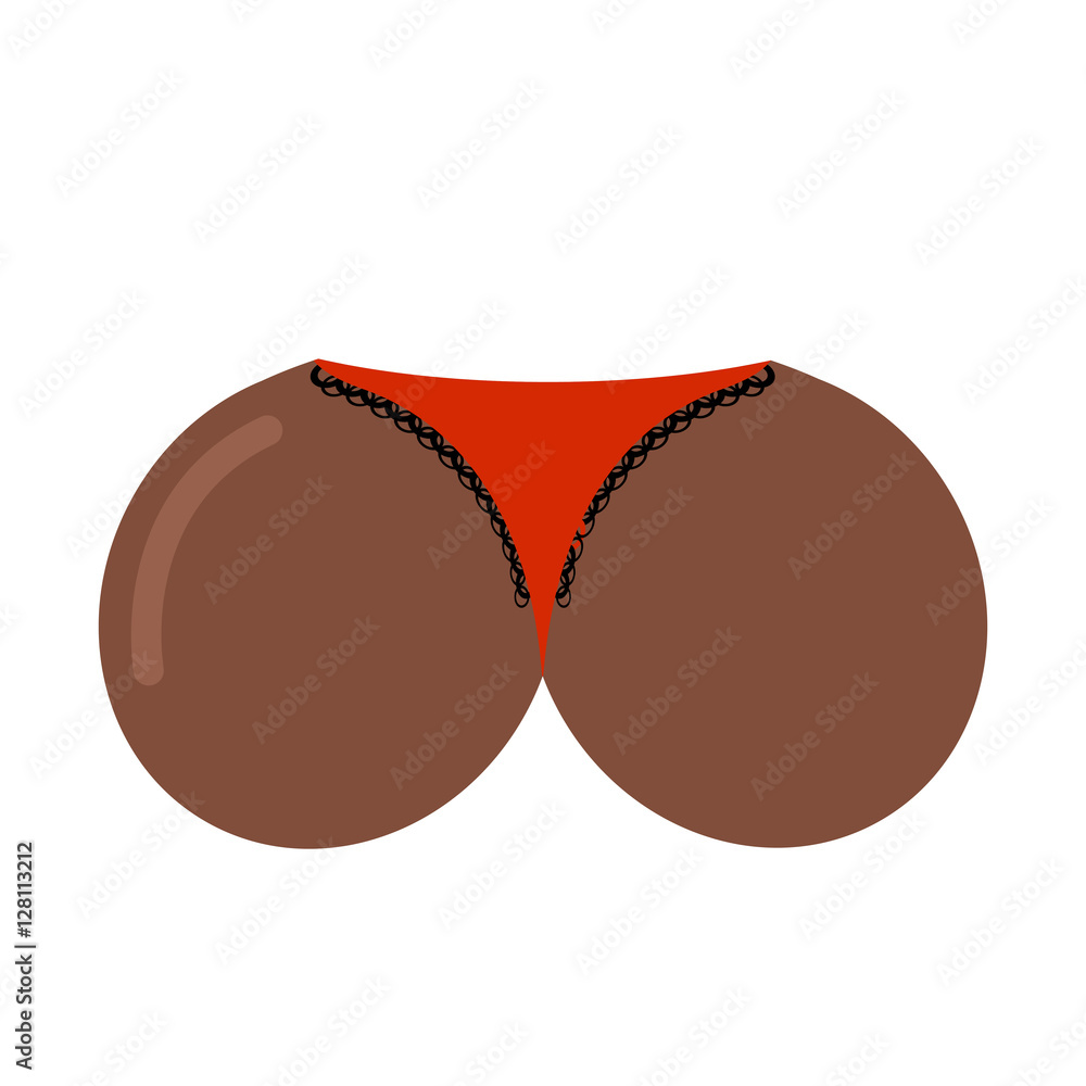 buttocks Butt African American. Womens buttocks isolated. Thongs on ass の Stock ベクター  | Adobe Stock