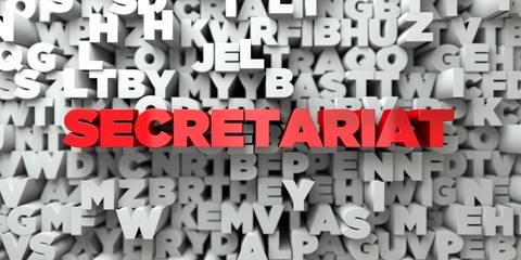 Wall Mural - secretariat - red text on typography background - 3d rendered royalty free stock image. this image c