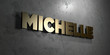 Michelle - Gold sign mounted on glossy marble wall  - 3D rendered royalty free stock illustration. This image can be used for an online website banner ad or a print postcard.
