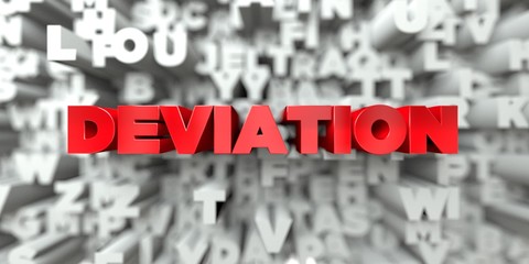 Wall Mural - DEVIATION -  Red text on typography background - 3D rendered royalty free stock image. This image can be used for an online website banner ad or a print postcard.