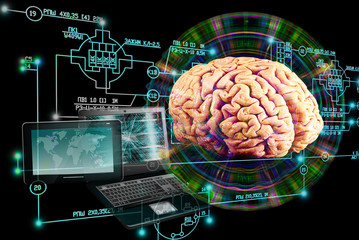 Wall Mural - high engineering computer thinking