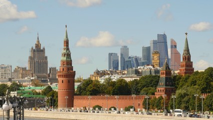 Kremlin on a background of the Moscow-City 2