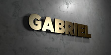 Gabriel - Gold Sign Mounted On Glossy Marble Wall  - 3D Rendered Royalty Free Stock Illustration. This Image Can Be Used For An Online Website Banner Ad Or A Print Postcard.