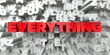 EVERYTHING -  Red text on typography background - 3D rendered royalty free stock image. This image can be used for an online website banner ad or a print postcard.