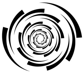 Fototapete - Circular element with random radiating lines. Radial circles spi