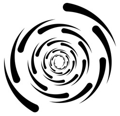 Fototapete - Circular element with random radiating lines. Radial circles spi