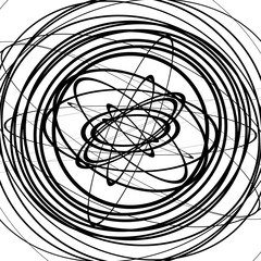 Leinwandbilder - Squiggle, squiggly circles, ovals, lines. Spiral made of random