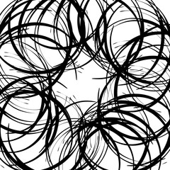 Poster - Chaotic random curved lines. Abstract artistic pattern, backgrou