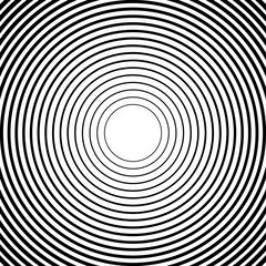 Poster - Concentric circles, radial lines pattern(s). Monochrome abstract