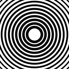Poster - Concentric circles, radial lines pattern(s). Monochrome abstract
