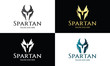 Spartan logo design template ,Helmet logo design concept ,Vector illustration