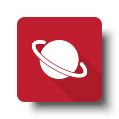 Wall Mural - flat jupiter icon web icon on red button with drop shadow