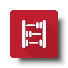 Wall Mural - Flat Abacus web icon on red button with drop shadow